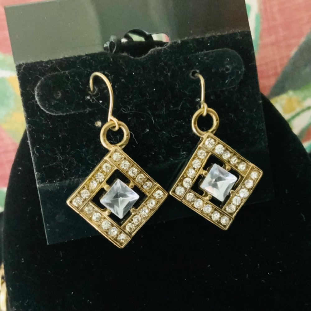 Dramatic Vintage Statement Necklace W/Earrings Bl… - image 7